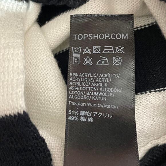Topshop Striped Side Tie Knit Top - Navy/White - US 2 - Picture 10 of 14